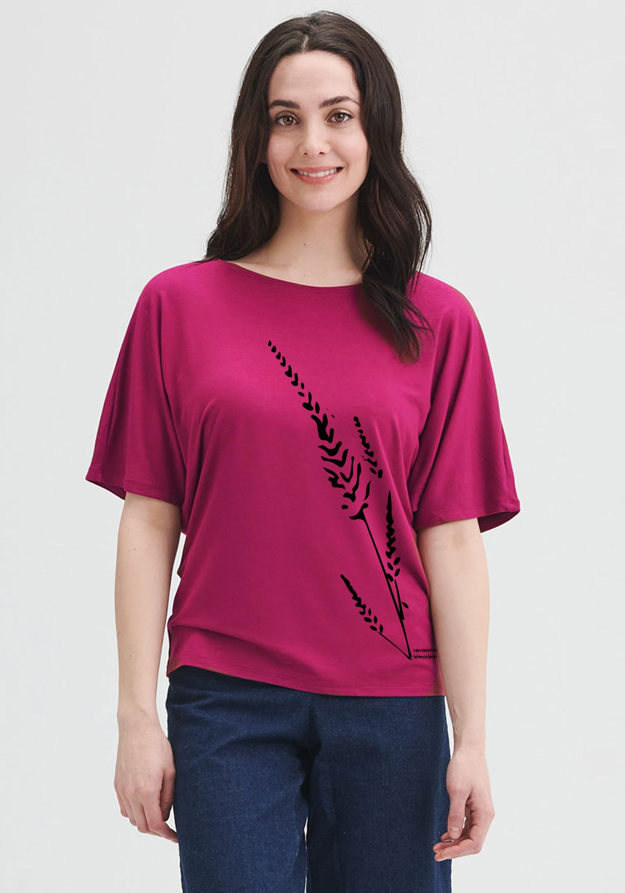 BETTY - Haut manches courtes framboise