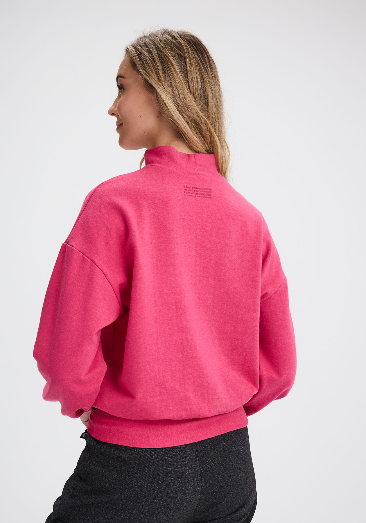 FERMONT - Pull en molleton fuchsia-Hauts-Message Factory