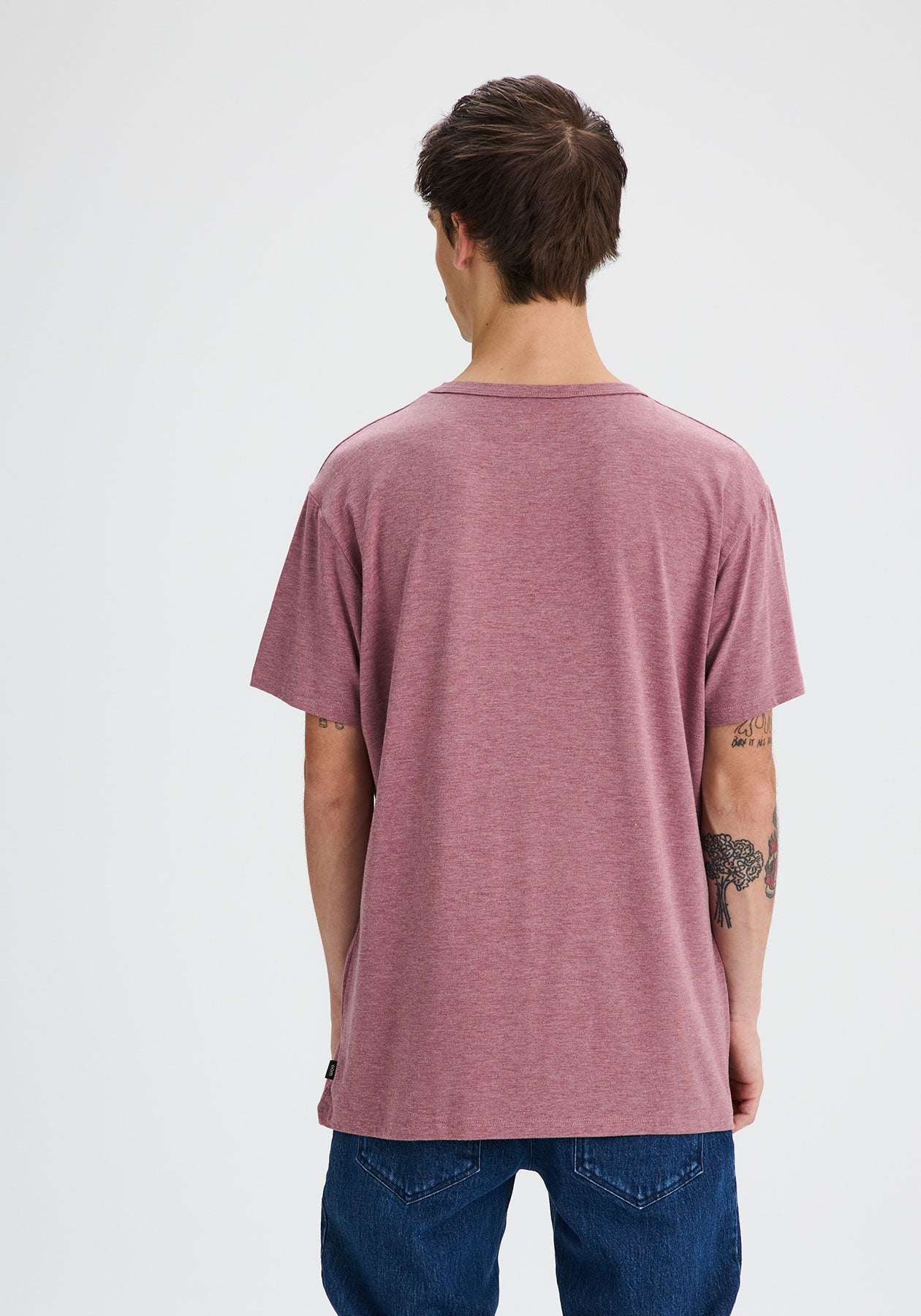 SOLUTION-CLÉ - T-shirt rose chiné-T-shirts Homme-OÖM Ethikwear