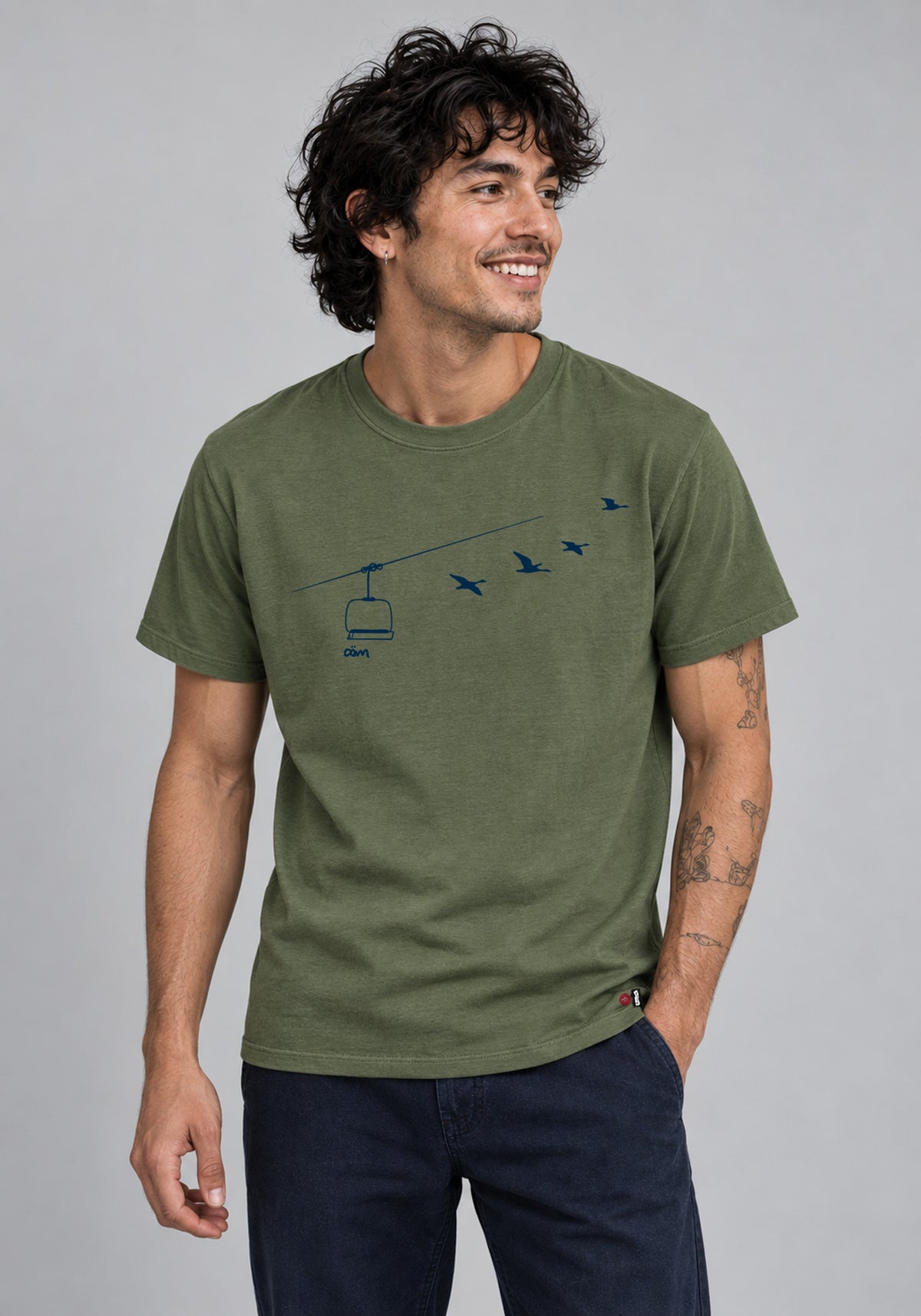 TRANSIT | OÖM T-shirt olive Tencel et coton bio
