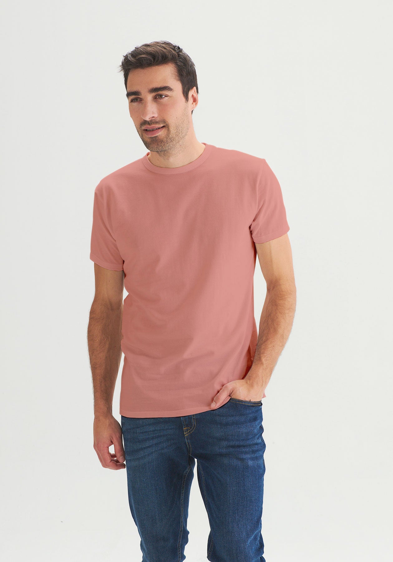 OÖM - T-shirt rose uni en coton biologique et bambou