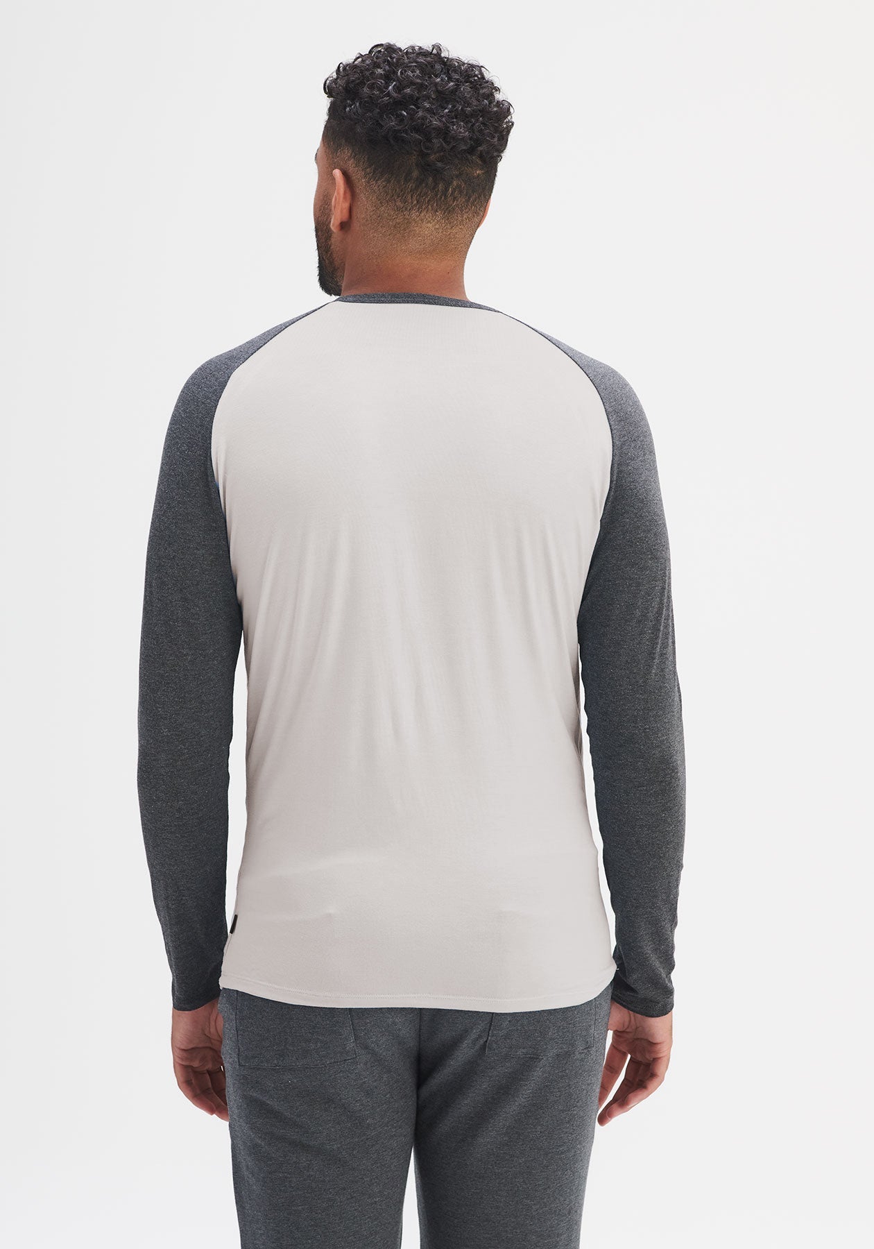 FLY - Chandail manches longues crème et gris-Hauts Hommes-OÖM Ethikwear