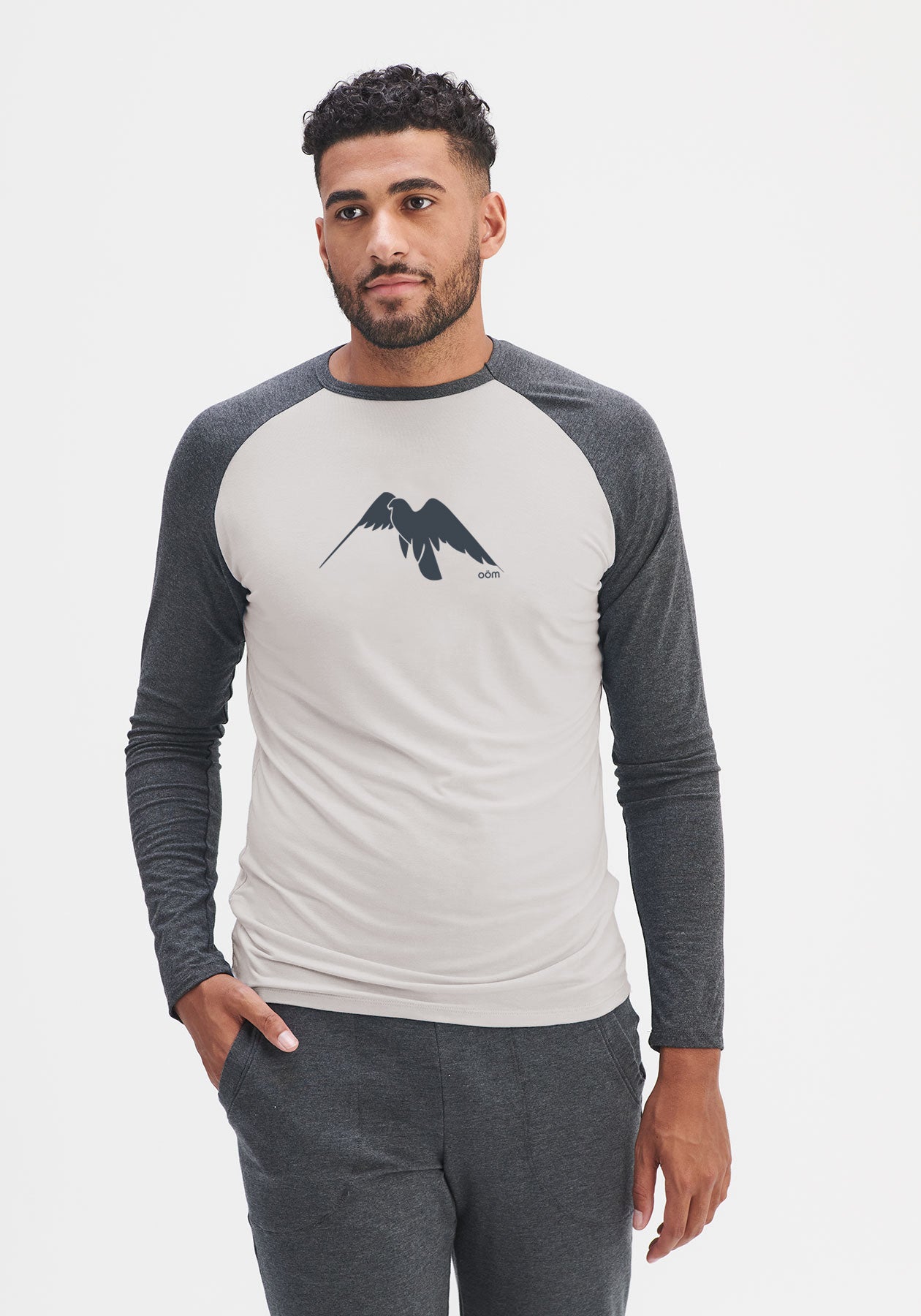 FLY - Chandail manches longues crème et gris-Hauts Hommes-OÖM Ethikwear