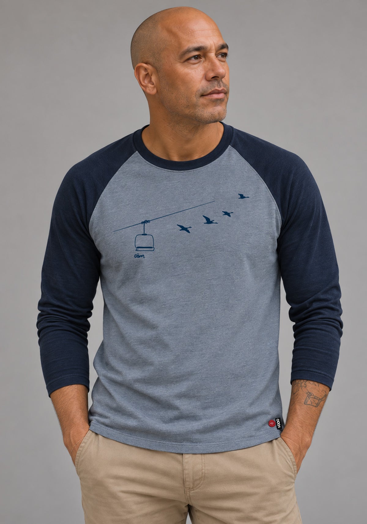 TRANSIT | OÖM T-shirt raglan manche longue coton bio ocean