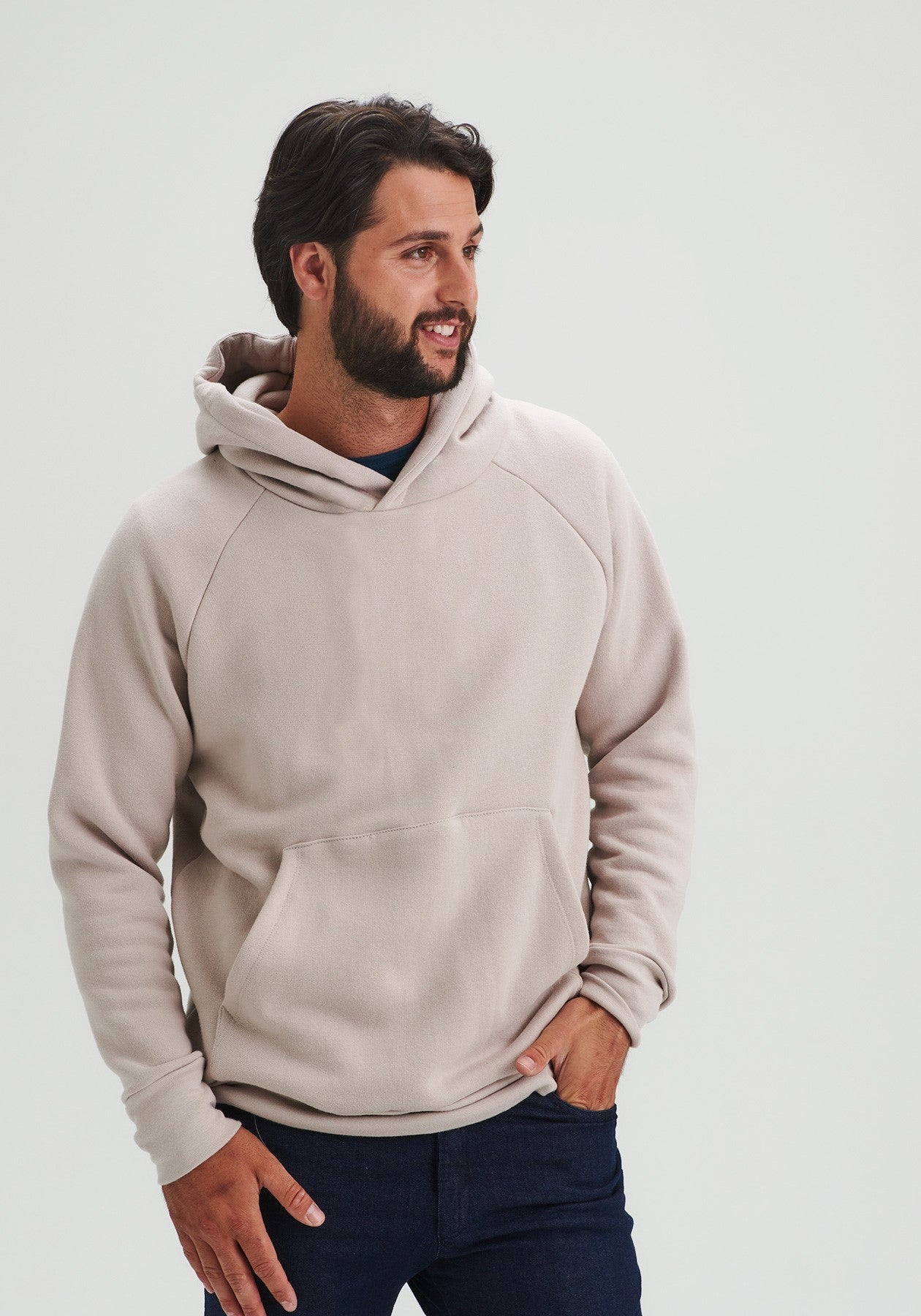 KYLE - Hoodie en molleton latté-Hauts Hommes-OÖM Ethikwear