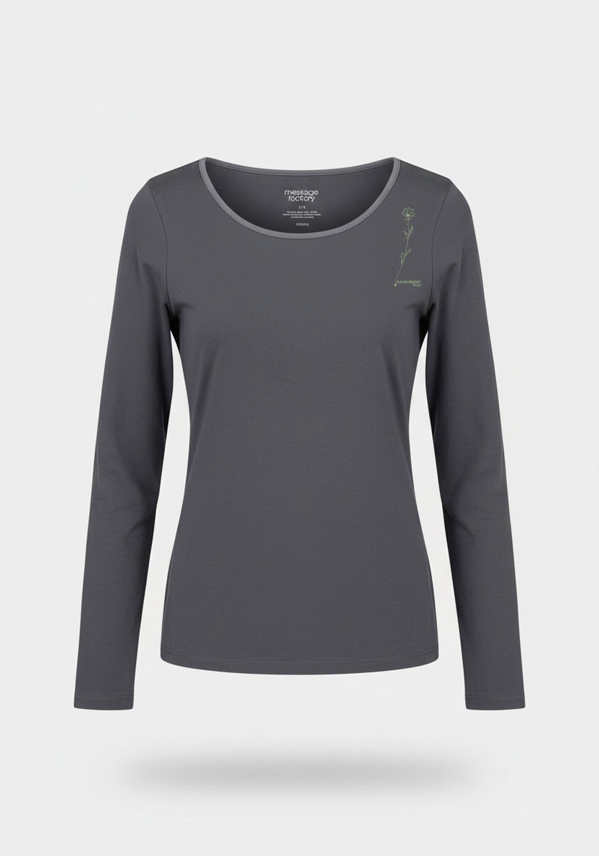 Lydia Charcoal Long Sleeve Top – Organic Cotton