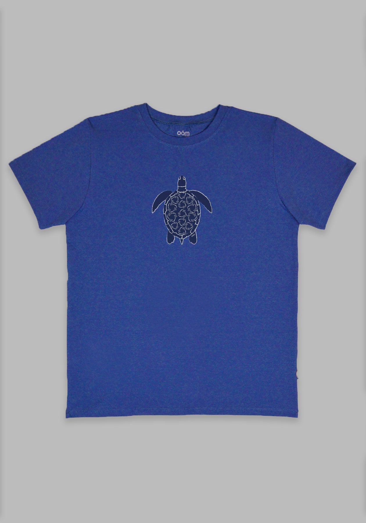 T-shirt bleu imprimé tortue – coton bio & bambou | OOM Ethikwear