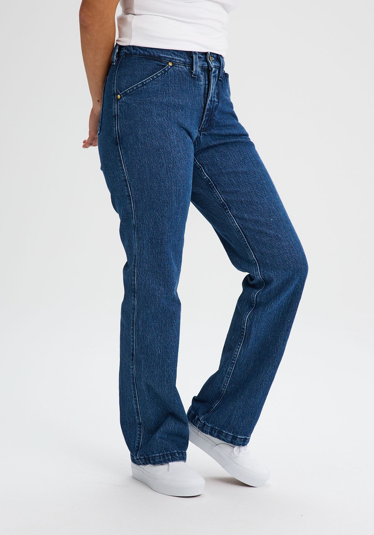 MARIANNE - Pantalon Denim Jambe Droite-Bas-Message Factory