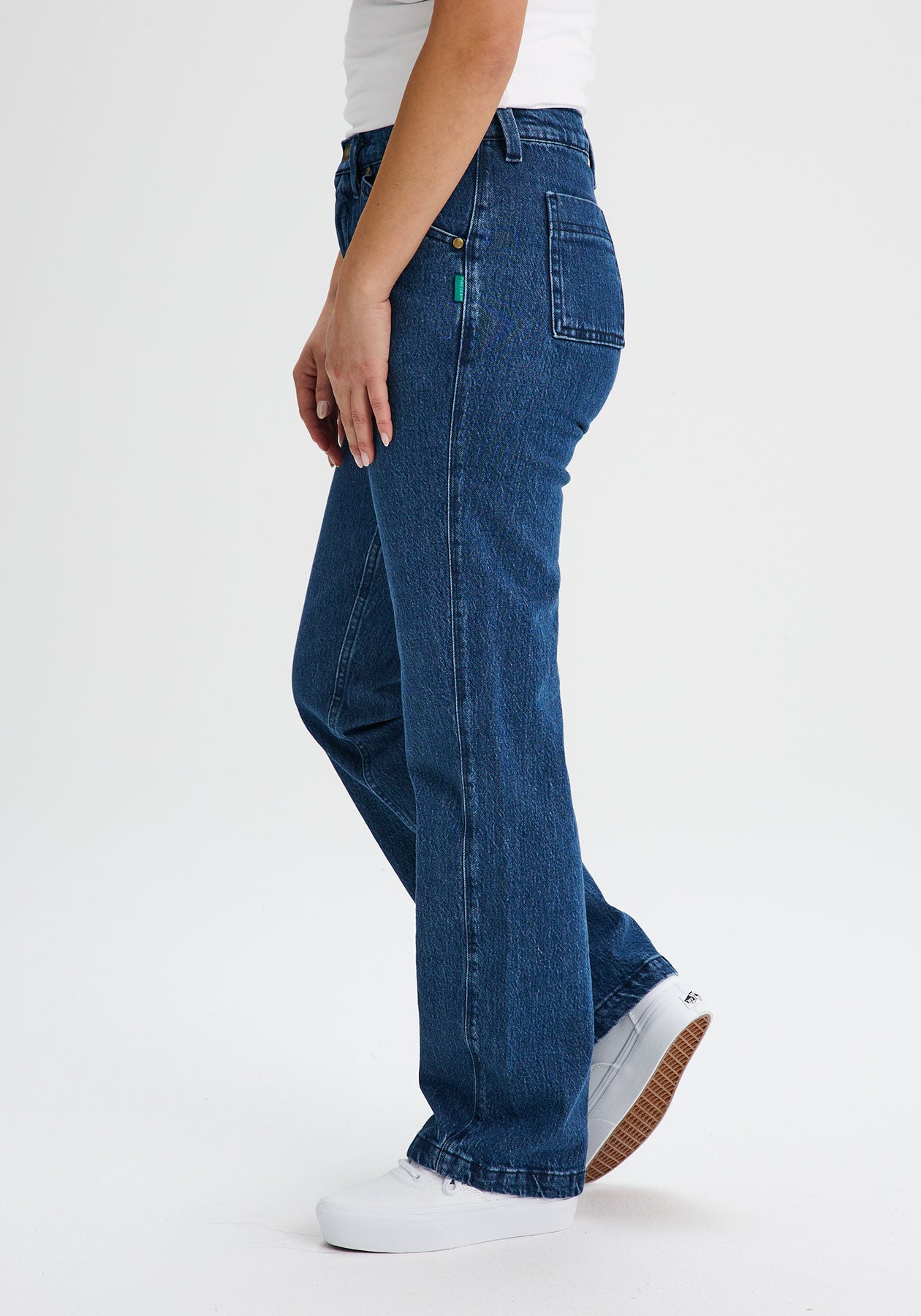 MARIANNE - Pantalon Denim Jambe Droite-Bas-Message Factory