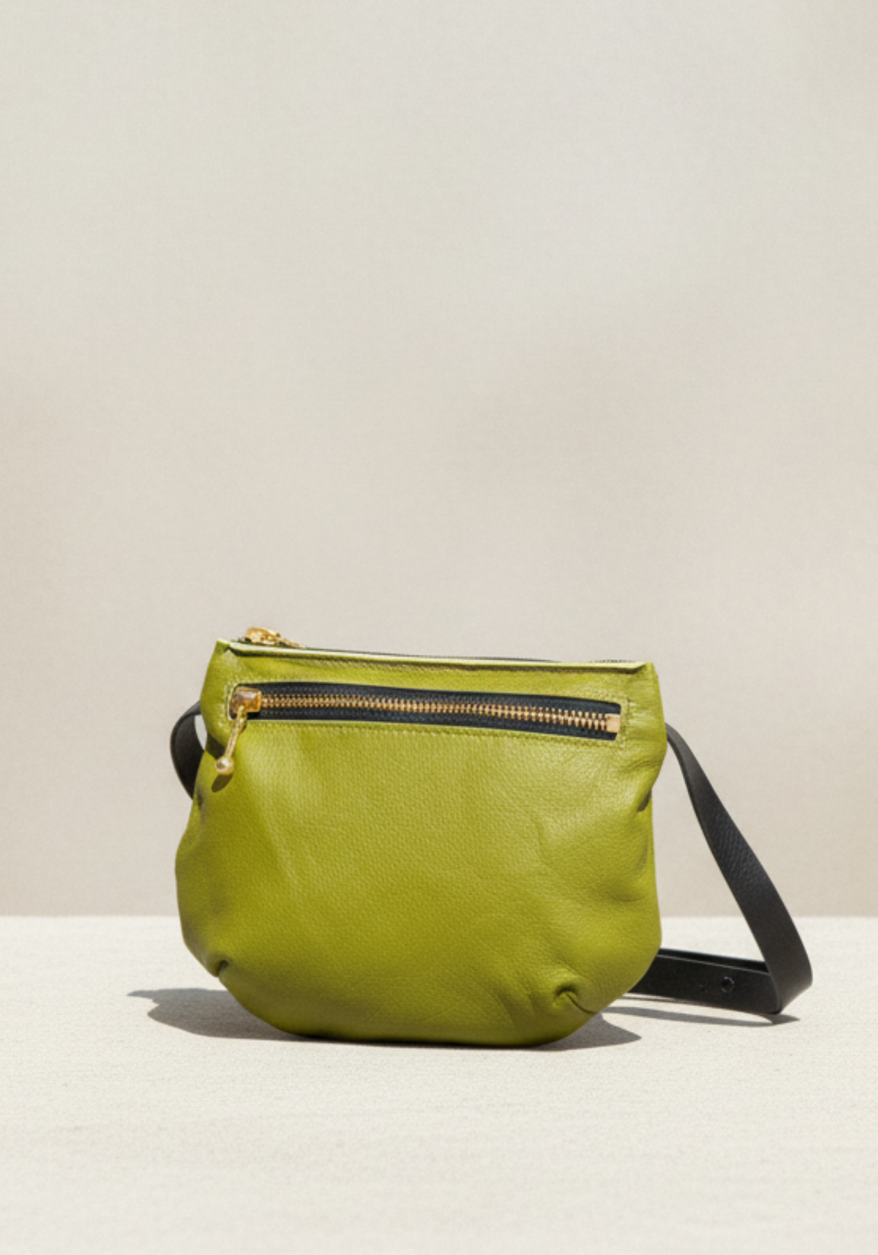 Ceinture pochette Bowie Lime en cuir recyclé et tannage végétal - KAZAK