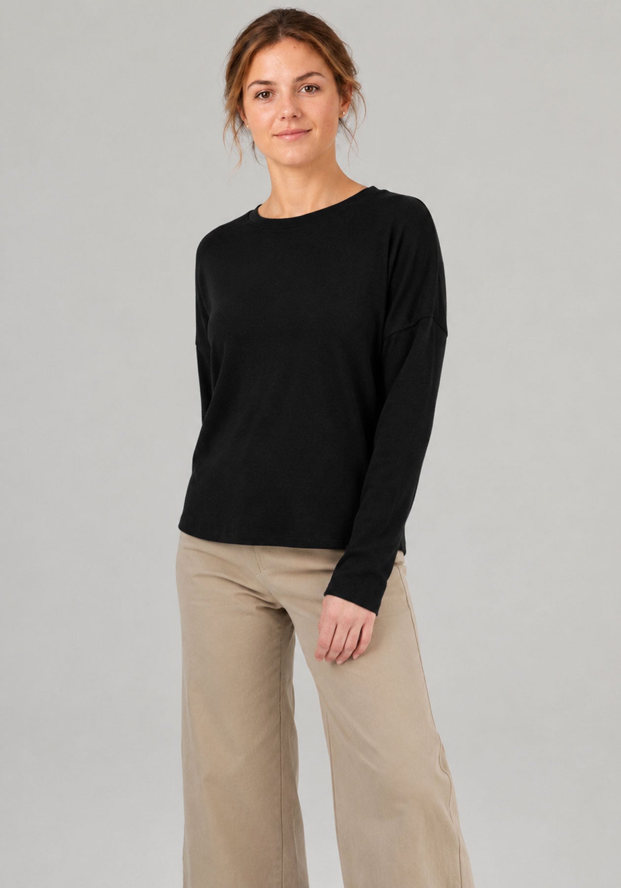 CHANDLER - Tricot en bambou manches longues noir