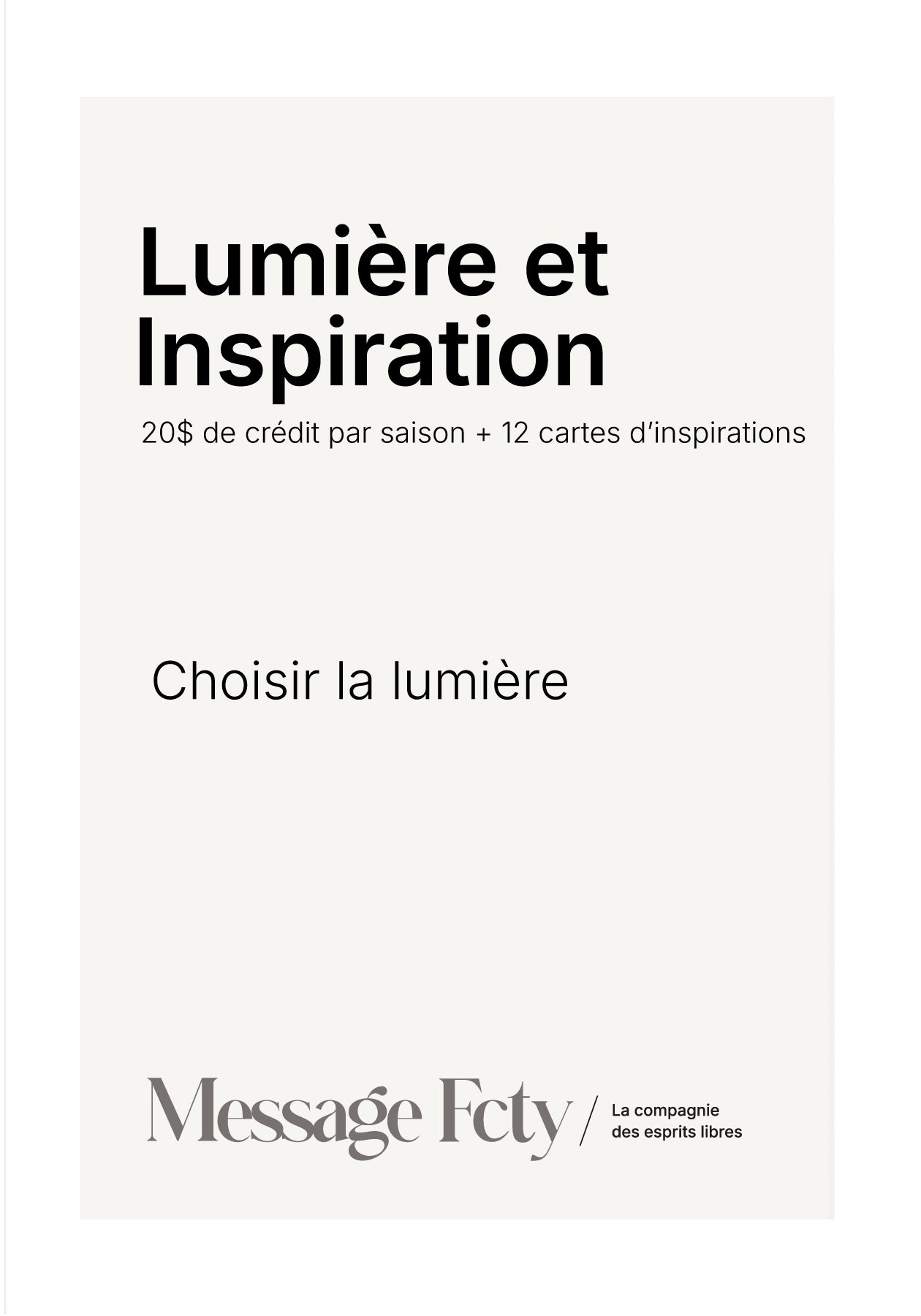 Abonnement Lumière et inspiration -Édition limitée 20 ans