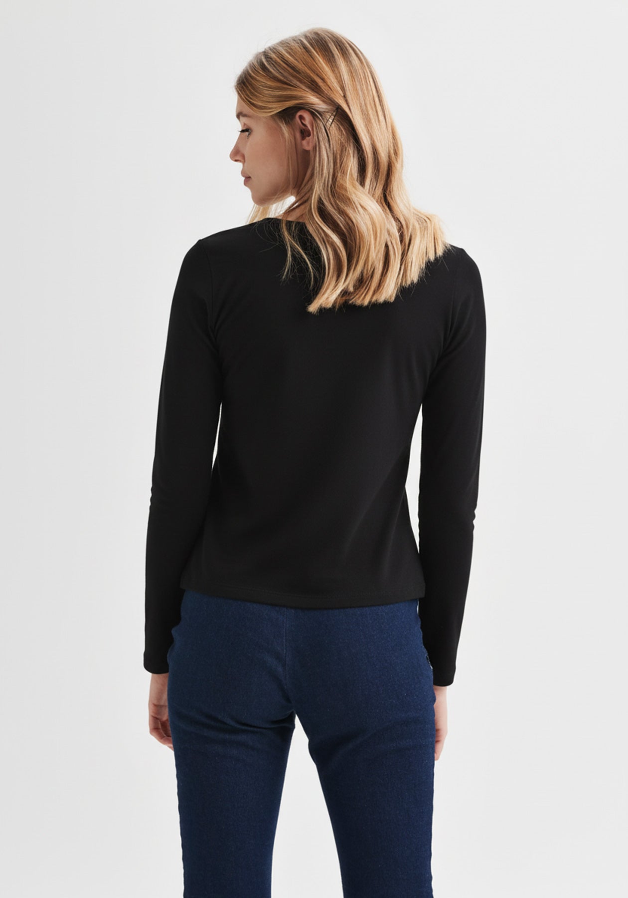 Lydia Black Long Sleeve Top – Organic Cotton