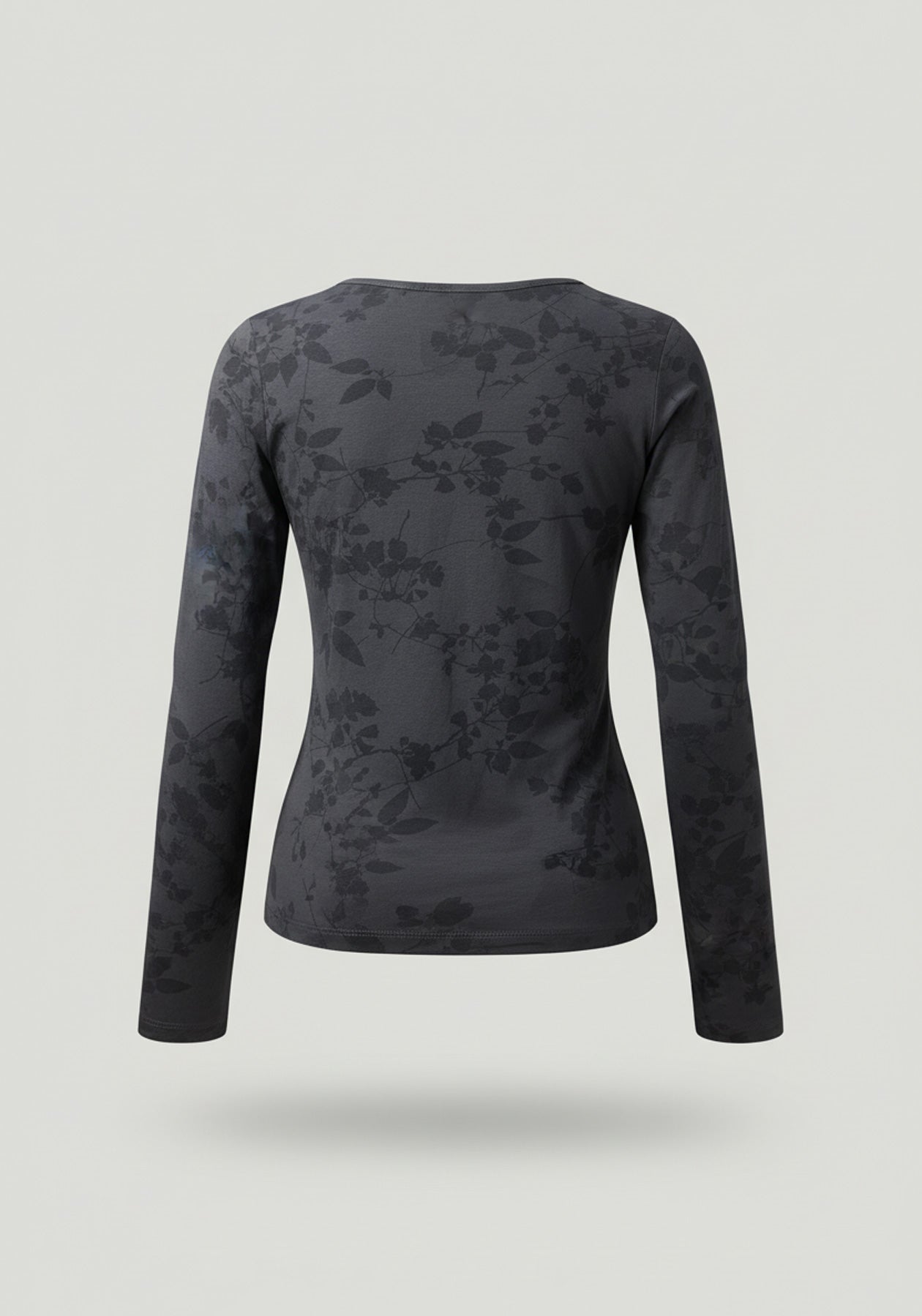 Lydia printed grey Long Sleeve Top – Organic Cotton