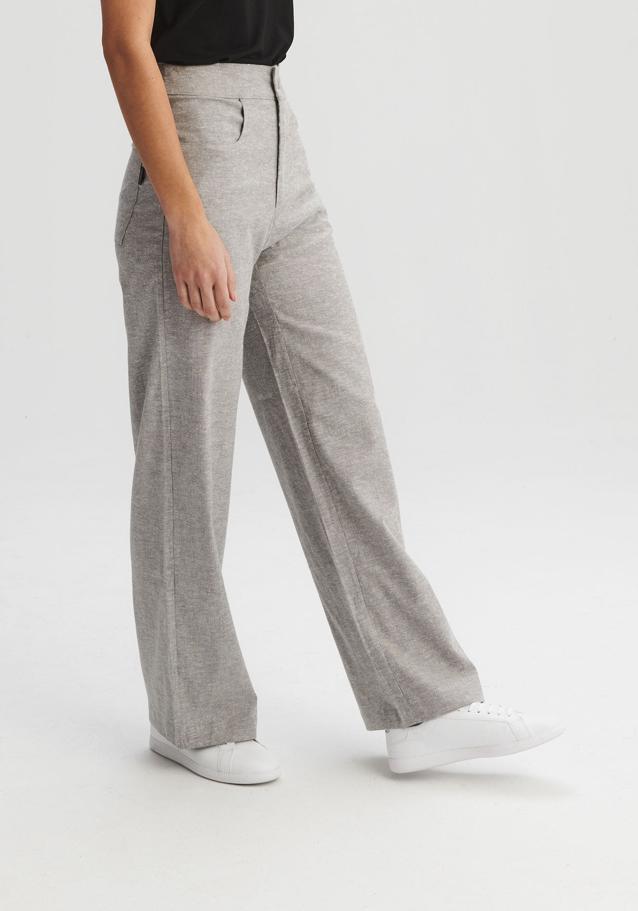 RICHELIEU - Pantalon taille haute gris-Bas-Message Factory